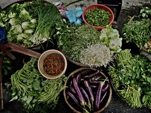 Produce baskets - Hanoi market